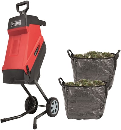 Scheppach Elektrische Hakselaar GS55 - 2400W - Mobiele Versnipperaar - Voor takken tot Ø45mm - Incl. 2x 45L opvangzakken & duwstok