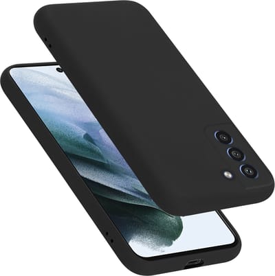 Cadorabo Hoesje geschikt voor Samsung Galaxy S21 FE in LIQUID ZWART - Beschermhoes gemaakt van flexibel TPU silicone Case Cover