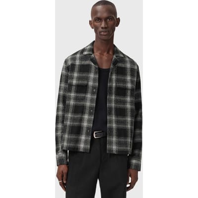 AllSaints Teshio Ls Shirt Black Taglia: S | Maglie a manica lunga Outlet | Uomo | Nero