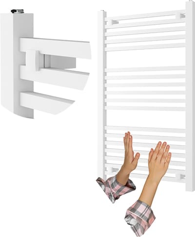 Granitan Handdoekradiator Bergen - 100x60cm - Wit - Ladderdesign - Badkamer Verwarming - CV Radiator