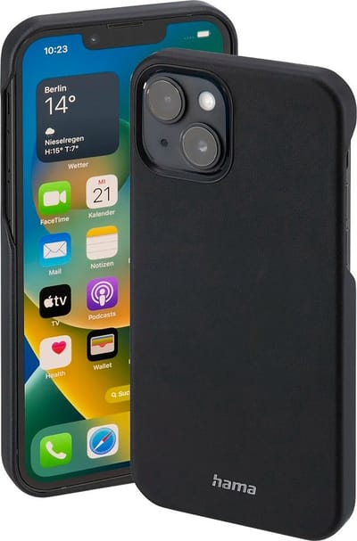 Hama MagCase Finest Sense Cover Hoesje geschikt voor iPhone 14 - Compatibel met MagSafe - Zwart