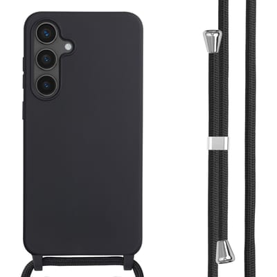 imoshion Hoesje - Geschikt voor Samsung Galaxy S24 FE - Siliconen hoesje met koord - Zwart