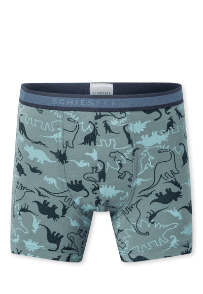 Short set van 3 stuks Organic Cotton dinosaurussen streepjes groen - 95/5 Organic 92