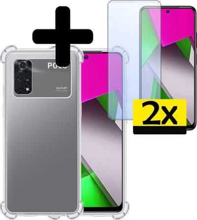 Hoesje - Met Screenprotector - 2 Stuks - Geschikt voor Xiaomi Poco X4 Pro 5G - Sterk & Shockproof - Siliconen Case - Back Cover - Telefoon Hoes - Shock Proof - Telefoonhoesjes - Transparant