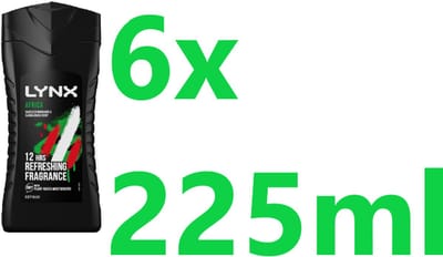 Lynx (Axe) Africa Douchegel - 6 x 225 ml - Voordeelverpakking