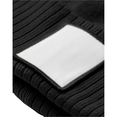 Beechfield Pom Pom Appliqué Patch muts (Zwart/Wit)