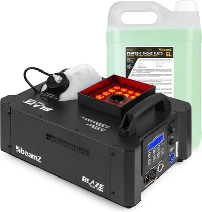 BeamZ BLAZE1200 rookmachine - voor horizontale en verticale rook - met 24x 4W RGBA LED’s - inclusief 5 liter vloeistof