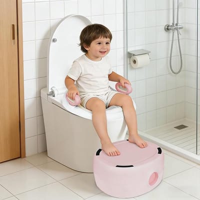 Toiletpotje Opvouwbaar - Reis Potje - Kind Zindelijk Maken - Spatwaterdicht Ontwerp - 34 x 39 x 27 cm - Roze