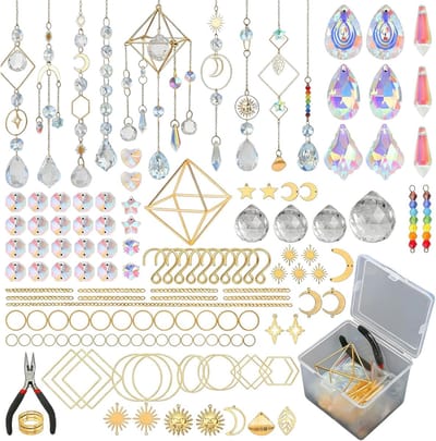 Zonnevangers, kristallen knutselset, doe-het-zelf zonnevanger, raamdecoratie, Suncatcher, windspel, knutselen, raamdecoratie, hangend voor thuis, kantoor, tuin, outdoor decoratie