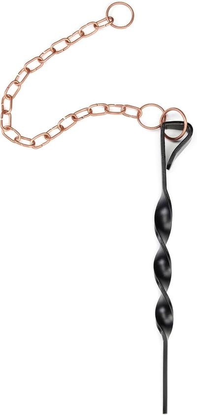 Regenketting Anker - Bevestiging Staak - Stabiele Regenketting - Inclusief Koperen Ketting - 12 Inch Staak - Zwart Gepoedercoat