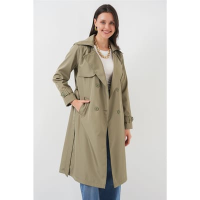 Gestrikte Lange Mouwen Trenchcoat