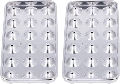 Roestvrijstalen Ijsmachine - Ijsblokjeshouder IJsvorm - Cocktails Maken - 18 Roosters - 304 Staal - Zilver