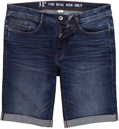 JP 1880 - Heren - Jeans-bermuda FLEXNAMIC® denim buik-fit 5-pocket - Donkerblauw denim - Maat 70