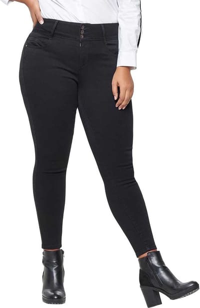 ONLY CARMAKOMA - CARANNA LIFE HW SK ANK JEANS BLACK NOOS - Dames - Jeans