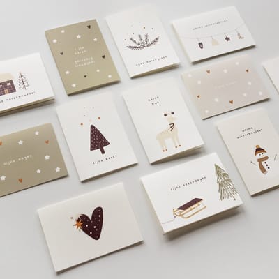 12x hippe gekleurde kerstkaarten (A6 formaat) - kerst kaarten om te versturen - kaartenset - kaartjes blanco - kaartjes met tekst - luxe kerstkaarten - feestdagenkaarten - kerstkaart - wenskaarten