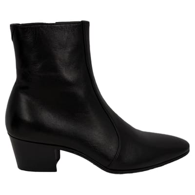Saint Laurent Vassili Enkellaarzen in Zwart Lamsleer