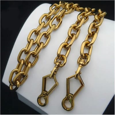 Tasjesketting - Dames handvat riem - Tassen reparatie - 14 mm breed - 90 cm lengte - Goudkleurig