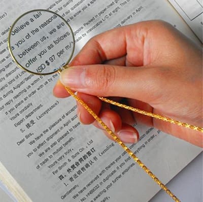 Borvat® Loep Ketting – Goudkleurig – 5x Vergroting – Hangend Vergrootglas voor Lezen en Decoratie – Compact en Stijlvol-raktisch Leeshulpmiddel & Decoratief Accessoire