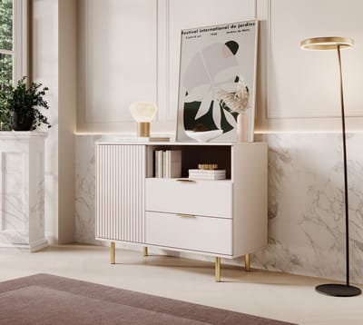 Meubella - Dressoir Nicola - Beige - 107 cm