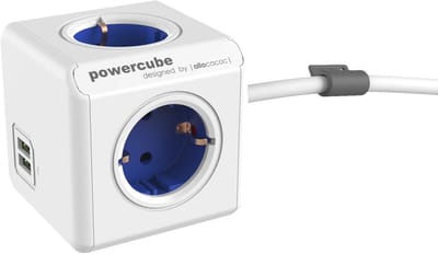 Stekker Kunststof Blauw - PowerCube Extended USB Type F