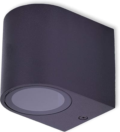 Ronde LED Buitenwandlamp Zwart 5W - IP44 Opbouw Spot voor Tuin en Gevel
