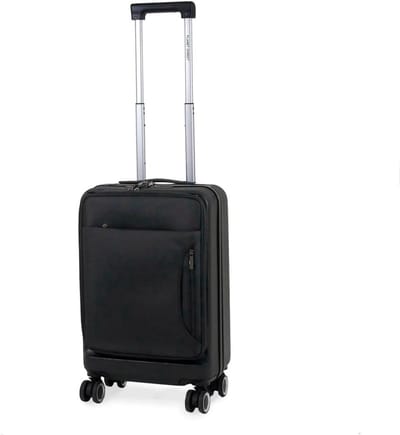 Koffer met houder - Reisbagage - Comfortabel reizen - Geïntegreerde USB poort - 56 x 36 x 24 cm - Zwart