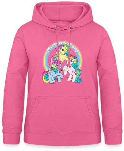 My Little Pony Retro Kleurige Ponys Met Regenboog Hoodie Dames