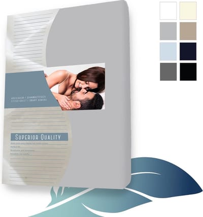 24-Bedding - Splittopper Hoeslaken - Jersey 100% katoen - 160x210 cm - zilver Grijs