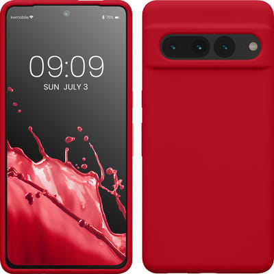 kwmobile telefoonhoesje geschikt voor Google Pixel 7 Pro - Hoesje met siliconen coating - Smartphone case in kersrood