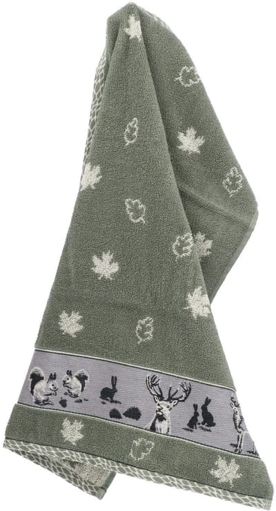 Bunzlau Castle | Keukendoek Forest Animals Dark Green GOTS