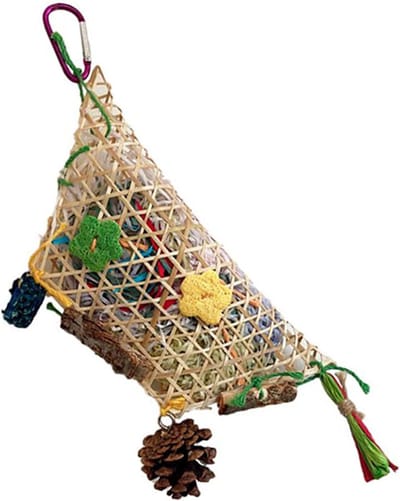 Vogel Speelgoed - Knaagspeelgoed Papegaai - Mentale Verrijking - Natuurlijk Materiaal - 23 cm - Multicolor