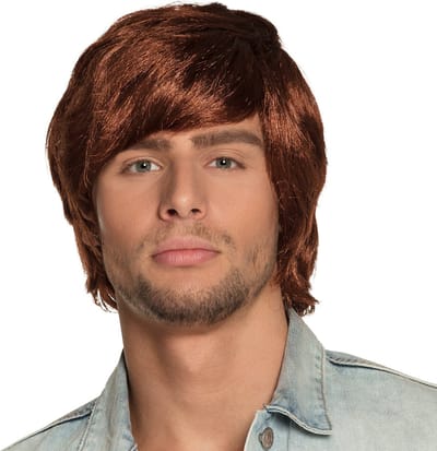 Boland - Pruik Tyler bruin Bruin - Steil - Kort - Mannen - - 60's & 70's - Hippie & Flower Power