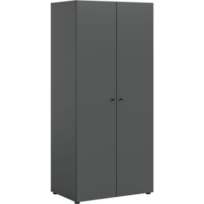 Compacte Tweekleurenkast in Antraciet - Stijlvolle Garderobe voor Kleine Ruimtes - 80x176x51cm