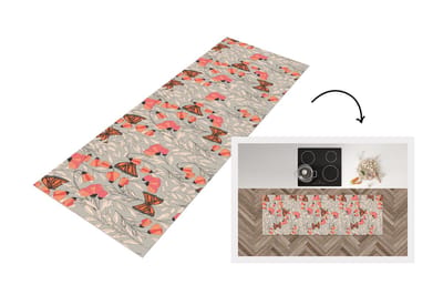 Keukenloper - Loper keuken - Vlinders - Patronen - Bloemen - Dieren - 150x50 cm - Keukenloper vinyl