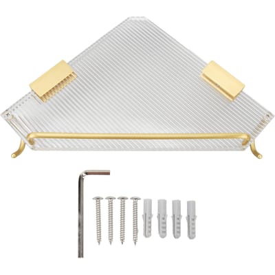 Hoekdouche Organizer Ruimte Aluminium Acryl Wandmontage Badkamerplank Opbergorganisator voor Toilet white