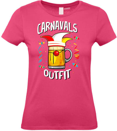 Dames t-shirt Carnavals Outfit | Carnavalskleding dames | Carnaval Kostuum | Foute Party | Fuchsia Dames | maat XS