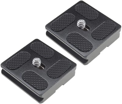 Allecto - Quick Release Platen - Statief Accessoire - Zwart - 40mm - Camera en Camcorder Gebruik - 2 Stuks - Geschikt voor Universele Bevestiging