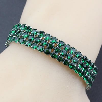 Kwaliteit Rode Granaat Bruidssieraden Schakelarmband Lengte 19.5Cm 5-Kleur Voor Vrouwen Huwelijksdecoratie gray