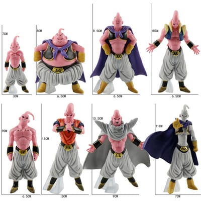 8 stuks/set Dragon Ball Z Majin Buu Figuur Speelgoed DBZ Super Saiyan Actiefiguur Anime Collectie PVC Model Poppen Verjaardagscadeau Kind gray