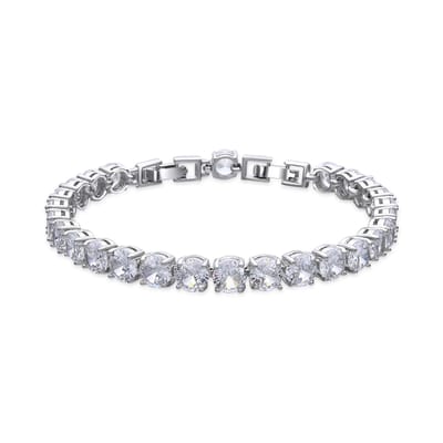 Luxenter Armband met zilveren afwerking en glanzende zirkonia - Ginsi