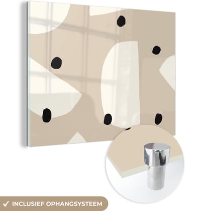 MuchoWow® Glasschilderij 120x90 cm - Schilderij acrylglas - Pastel - Abstract - Design - Foto op glas - Schilderijen