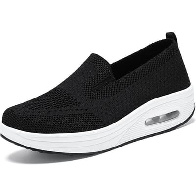 Effen Kleur Ademend Dikke Zool Dames Schoenen Zomer Dames Modieuze Gevulkaniseerde Schoenen Comfortabele Casual Sportschoenen 42 black