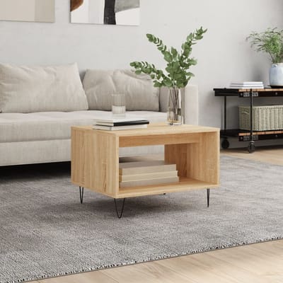 vidaXL - Salontafel - 60x50x40 - cm - bewerkt - hout - sonoma - eikenkleurig