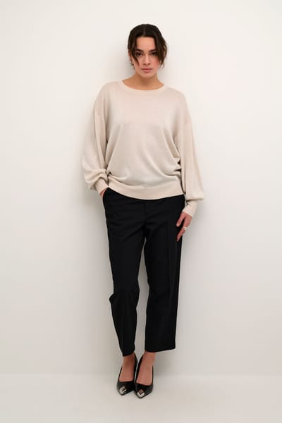 Kaffe KAregina O-neck Knit Dames Trui - Sand Dollar