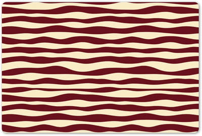 Placemats 45x30 cm - Placemat kunststof - 1 stuk - Golven - Rood - Patroon - Crème - Borden onderleggers - Decoratie voor op tafel - Keuken tafeldecoratie accessoires - Vinyl onderlegger - Tafelversiering