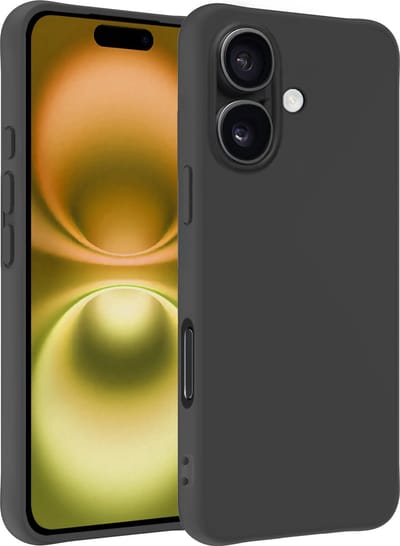 Hoesje - Geschikt voor Apple iPhone 16 - Sterk & Shockproof - Hoes Cover - Siliconen Case - Telefoonhoesjes - Zwart