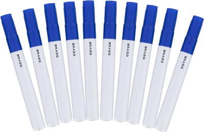 BRASQ Whiteboard marker - Whiteboard Stiften - Whiteboard Marker - 10 Stuks - Verschillende Kleuren - Stiften Kinderen - Stiften voor Volwassenen - marker rond 5mm Blauw