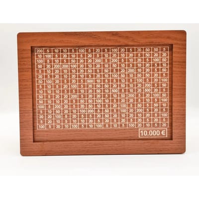 Hete 1-4 STUKS Set 1000/2000/5000/10000 Euro Spaarpot Houten Spaarvarken met Herbruikbare Spaarpot met Spaardoel en Nummerdozen