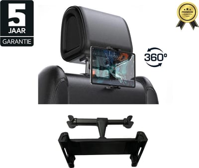 OEM Line - PREMIUM Universele Smartphone Tablet Telefoon Auto Houder Hoofdsteunhouder voor kind baby kinderen - Zwart Universeel hoofdsteun houder voor Apple iPad Samsung Tablet en overige merken Tablets | 360° draaibaar | 4.7 5 6 7 8 9 10 11 12 inch