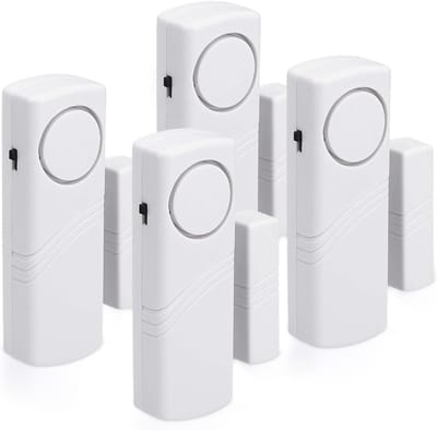 4-delige deur- en raamalarmset - Draadloos anti-inbraakalarm - Inbraak in huis - Magnetisch bediend - 100 dB
